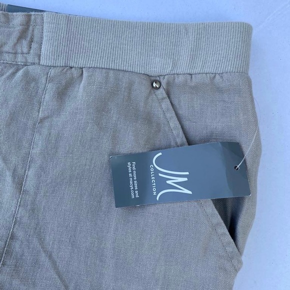 JM Collection Navy Linen Drawstring-Waist Pants - Picture 5 of 6
